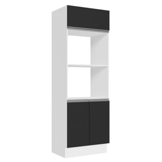 Torre Quente Armário de Cozinha 100% MDF 70 cm para 2 Fornos Branco/Preto Acordes Madesa em Oferta na Shopee
