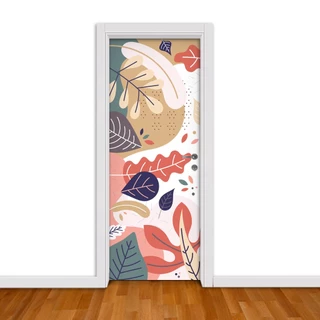 Adesivo para porta de madeira ou vidro, Flora, Abstrato, Moderno, Boho, Floral contemporâneo