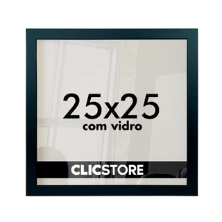 Moldura 25x25 Cm Com Vidro e Fundo Quadro Foto Impressão Retrato Fotografia Cartazes