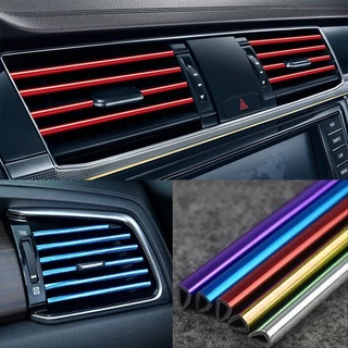 10 Pcs 20cm Ar Condicionado Para Carro Fita De Saída Em Forma De U Cromado PVC Colorido Brilhante Decoração De