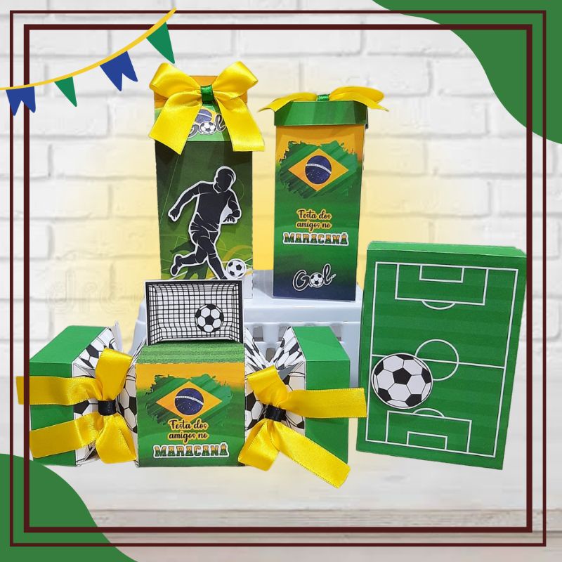 Bola Futebol Verde e Amarelo Copa do Mundo Brasil Decoração Festa  Aniversário Cerâmica