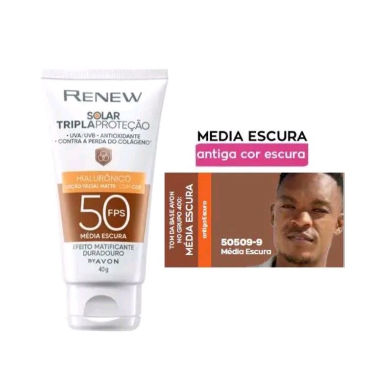 Protetor Solar Renew Rosto com Cor FPS50 40g NOVA EMBALAGEM | Shopee Brasil