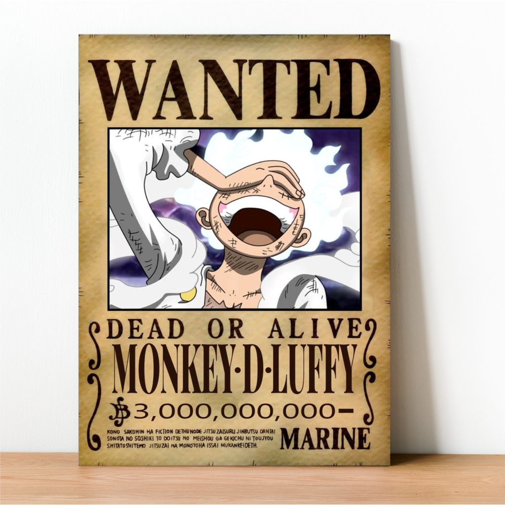 Placa Decorativa One Piece Quadro Wanted Recompensa Coleção