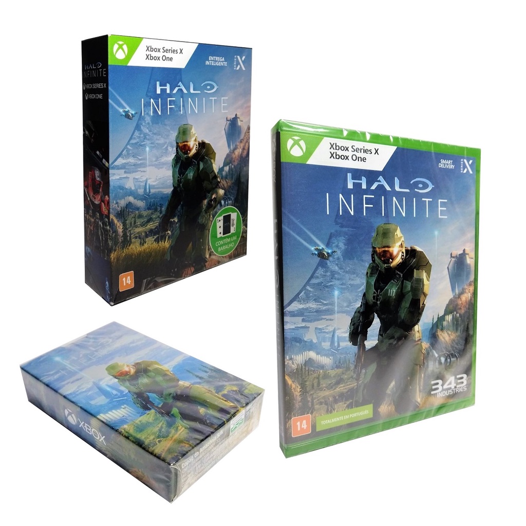 halo infinite jogo xbox one series x com baralho exclusivo e caixa