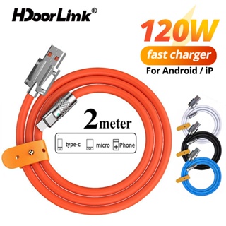 HdoorLink 120W 6A Cabo De Carregamento Super Rápido De Silicone Líquido Tipo C PD 60W Para Sincronização USB De Carga Rápida Fio De Dados i-Phone Android