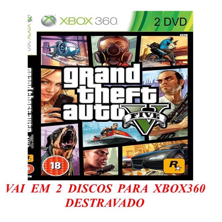 GTA 5 XBOX 360 DESBLOQUEADO!! LT 3.0/2.0 OU LTU