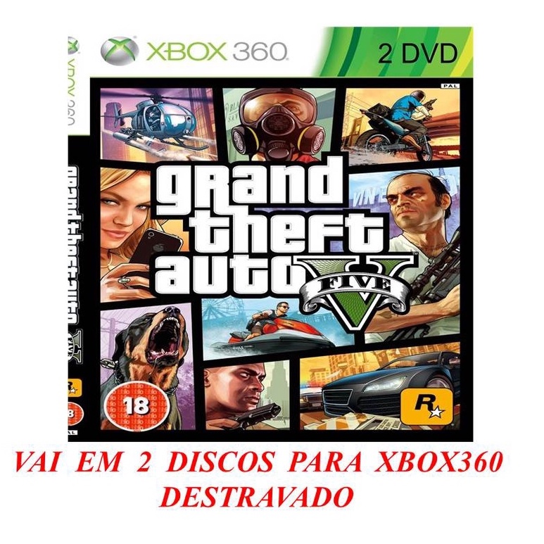 Jogo GTA 5 Para Xbox 360 LT 3.0