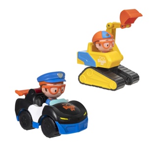 Kit Blippi - Mini Veículos - Carro de Policia + Escavador