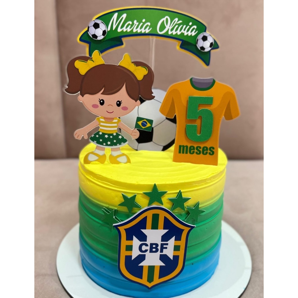 Topo Topper De Bolo Personalizado Copa Brasil