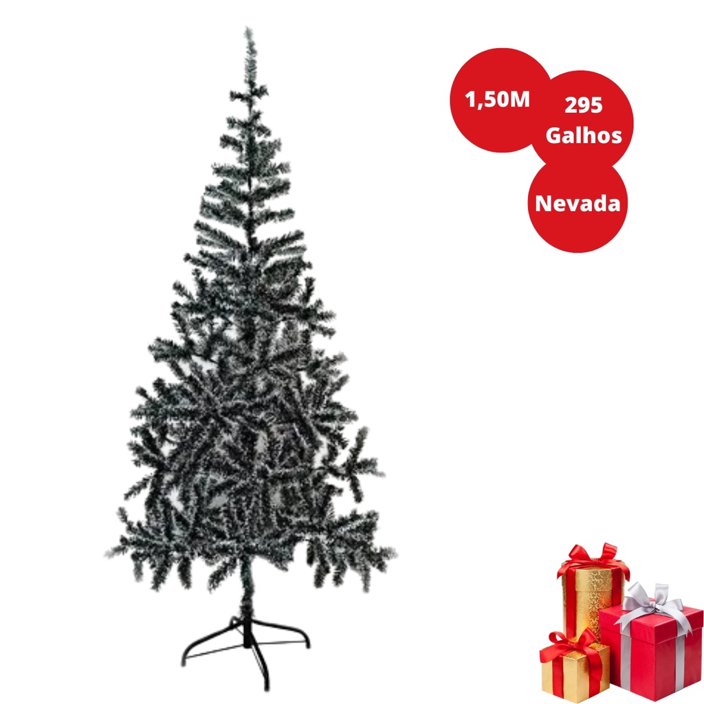 Árvore De Natal Luxo Pinheiro Neve Nevada 1,50M no Shoptime