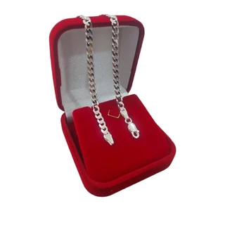 Pulseira Masculina 4mm Grumet Escamas Prata maciça Italiana Legítima 925