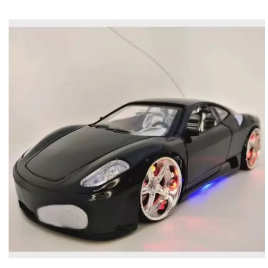 Carrinho De Controle Remoto Carro Ferrari F430 Com Led( preto