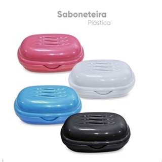 Saboneteira De Pia De Plástico Oval Tulipa Branca Com Tampa