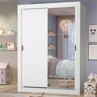 Guarda-Roupa Infantil Madesa Theo 2 Portas de Correr com Espelho 4 Gavetas em Oferta na Shopee