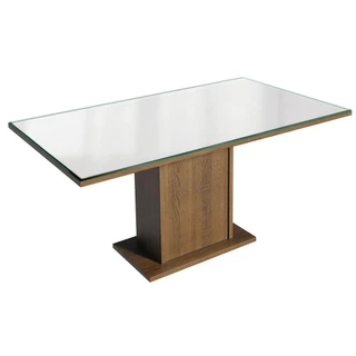 Mesa Madesa Retangular Tampo de Vidro 5275 - Rustic/Branco em Oferta na Shopee