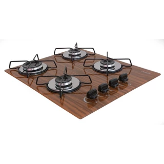 Fogão Cooktop Classic Gás 4 Bocas Ultra Chama 127v/220v Amadeirado