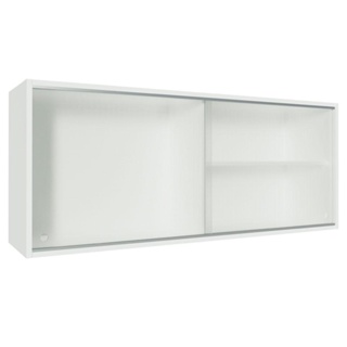 Armário Aéreo Madesa Acordes 100% MDF 2 Portas de Correr de Vidro - Branco