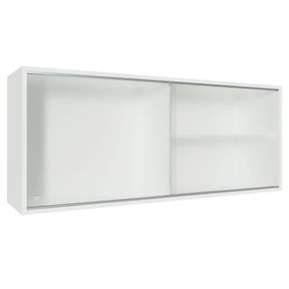 Armário De Cozinha Aéreo 100% MDF 2 Portas de Correr de Vidro Branco Acordes Madesa