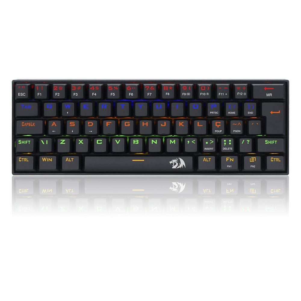 TECLADO GAMER LAKSHMI K606R RAINBOW SWITCH VERMELHO - PRETO