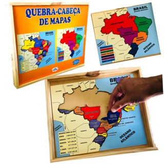 Quebra Cabeça Gigante Mapa do Brasil e Estados - Jogo Educativo -  Ludicamentebsb - LudicaMente Jogos e Brinquedos Educativos