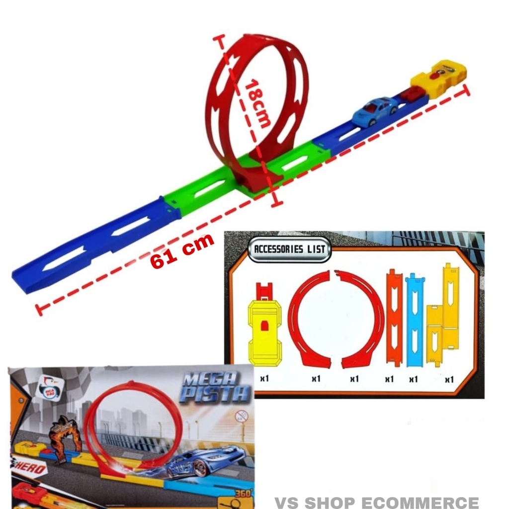 Pista Carrinhos Corrida Looping 360° Lançador Tipo Hotwheels