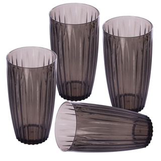 Conjunto 4 Copos Plasútil 510 ml Lapidado Fumê
