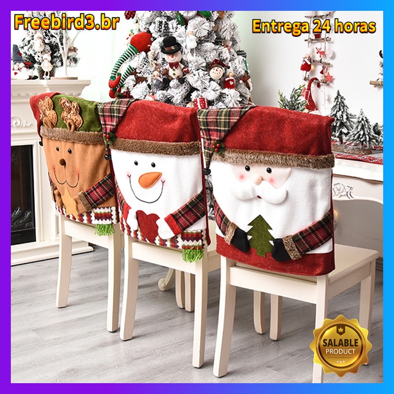 (super barato)Capa Protetora De Cadeira De Natal Para Jantar/Festa/Decoração