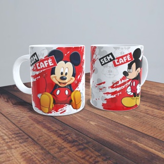 Caneca Com Café e Sem Café Mickey