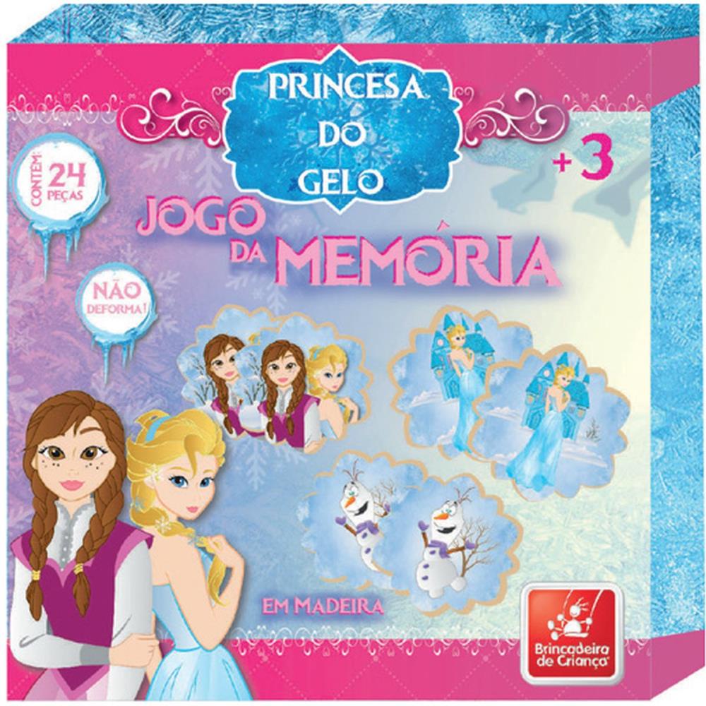 Jogo da Memoria Princesa do Gelo Em Madeira +4 Anos 24 Pecas