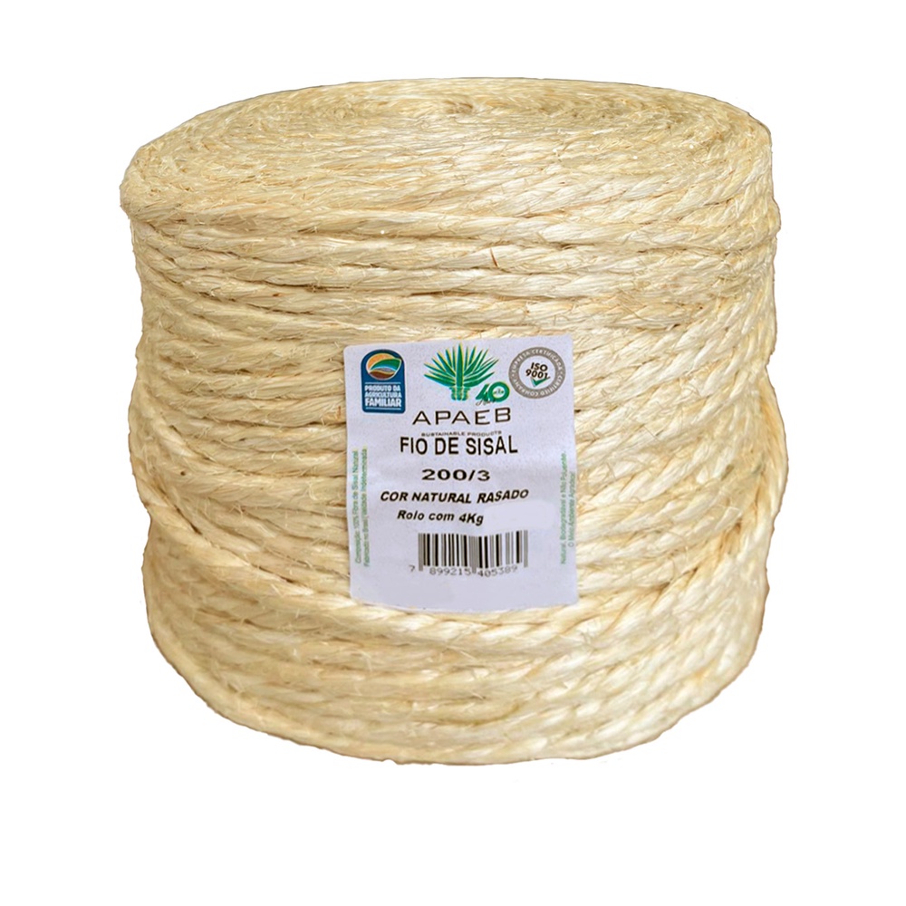 Corda De Sisal 268mts Rolo 6mm Fio Artesanato E Arranhador