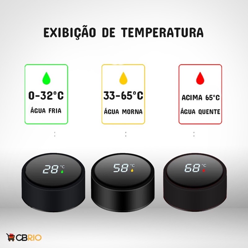 Garrafa Térmica Aço Inox Sensor de Temperatura Display Visor Touch | Shopee  Brasil