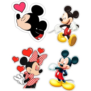 Adesivo Minnie e Mickey Tm:10x9 cartela com 4 imagens á prova d