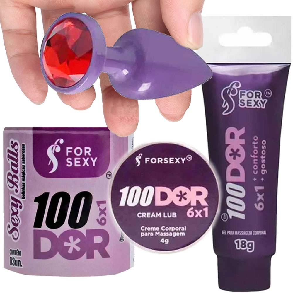 Kit Anestésico Anal 100Dor Gel + Pomada + Bolinhas Explosivas + Plug com  Joia Produto Erótico SexShop | Shopee Brasil