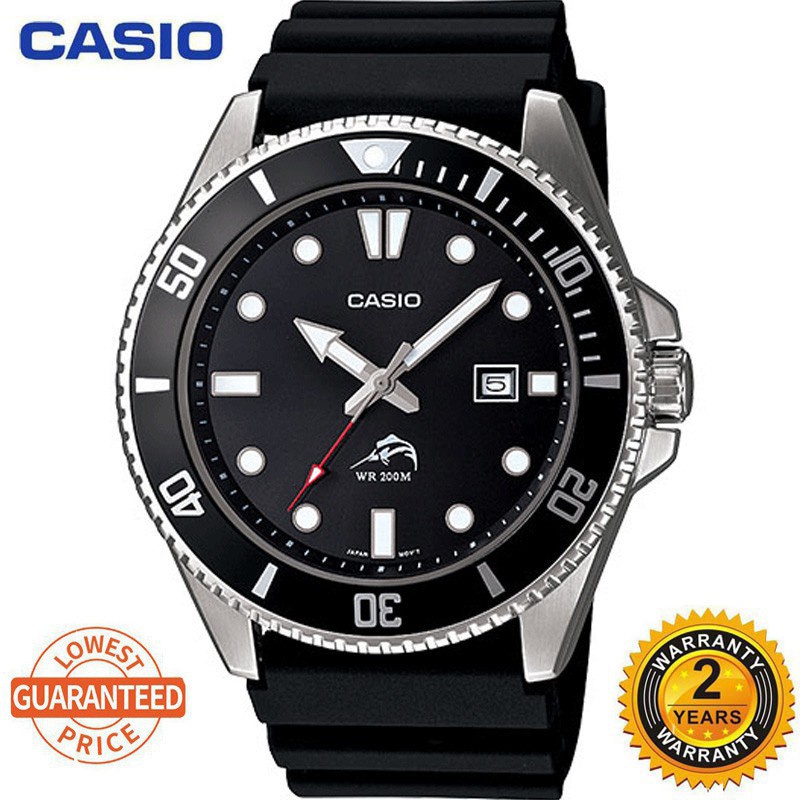 Casio Mdv-106 Série De Espadas Peixe-Espada Homens Fantasmas Da Água Negra Mergulho Mesa Ponteiro Luminoso mdv106-1a Presente Bill Gates Mesmo Relógio mk827