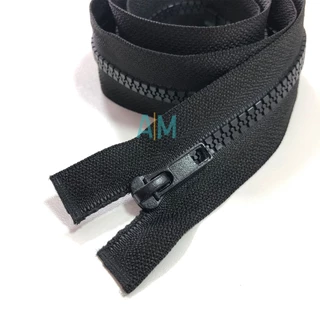 Zíper Jacaré / trator preto 70cm - unidade