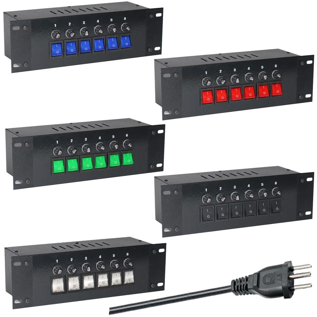 Filtro De Linha Regua 6 Tomadas Chaveadora 10A Metal Extensao Profissional Preto