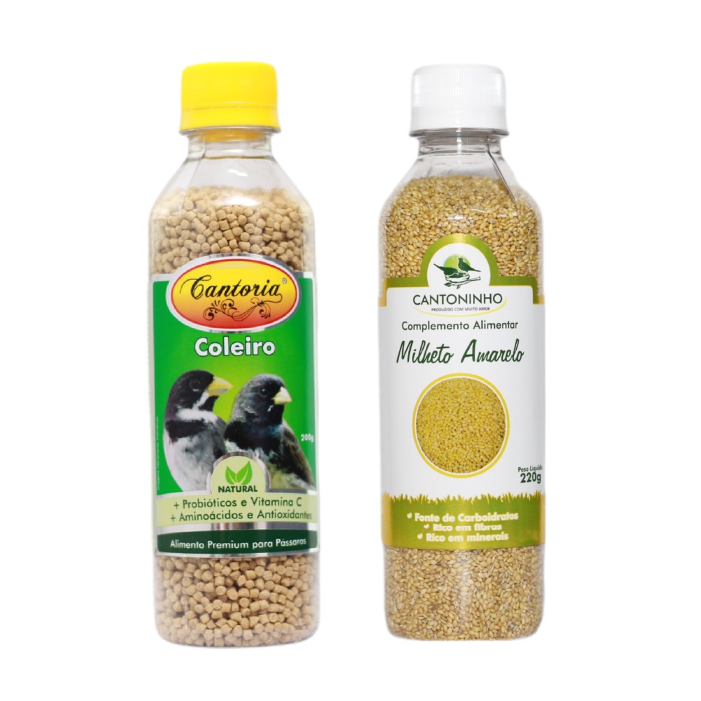 Kit Linha Natural Cantoria e Milheto Amarelho Cantoninho - Coleiro e Papa-Capim