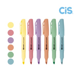 Kit Mini Marca Texto CIS Lumini Tons Pastel com 6 Cores