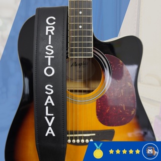 Correia Alça Para Violão, Guitarra e Baixo Basso Cristo Salva Tipo Premium