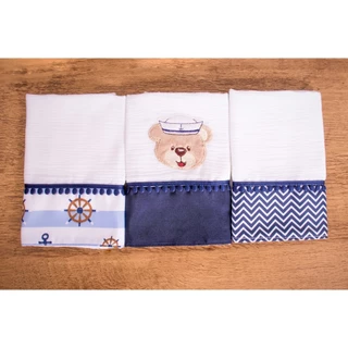 Kit Fraldas De Boca Para Bebe 3 peças Menino