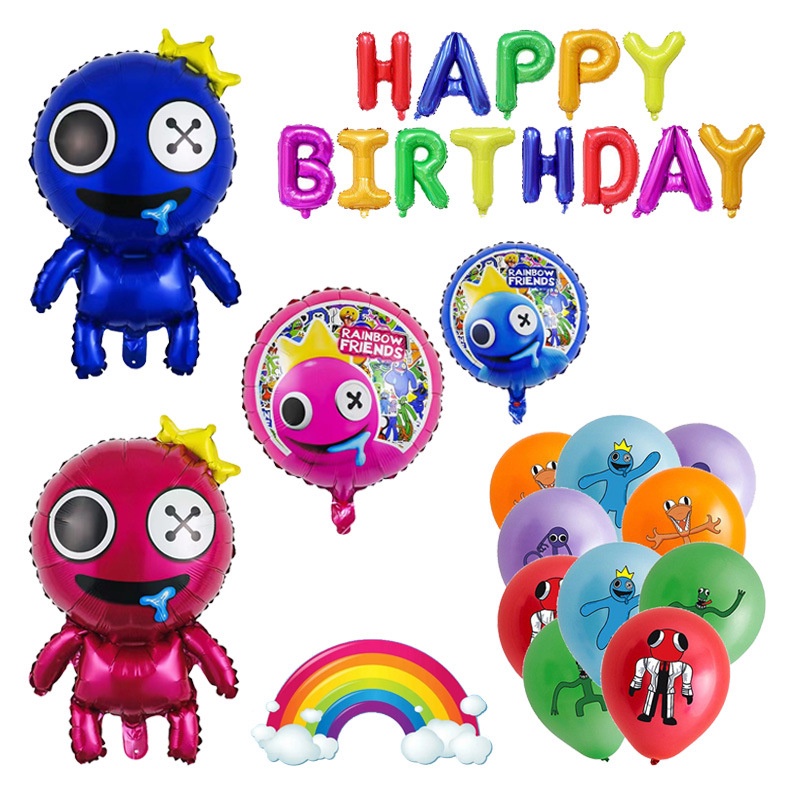 Kit Balões Bexigas Rainbow Friends Azul Babão - 2 Unidades