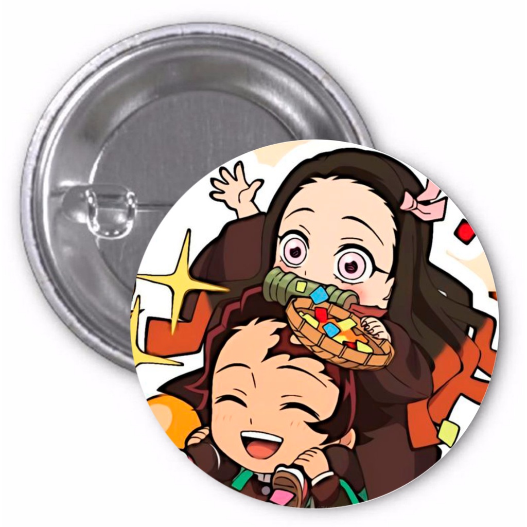 Bottom Kimetsu no Yaib: Demon Slayer Tanjiro Button 3,5 cm