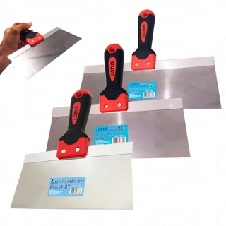 Espátula Reta Inox bicolor Gesso Drywall Cabo Emborrachado Lotus Profissional Vários Tamanhos em Oferta na Shopee