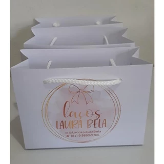 20 Sacolinhas Personalizadas para sua festa 21cm x 15cm x 7cm Qualquer Modelo fazemos com sua logo