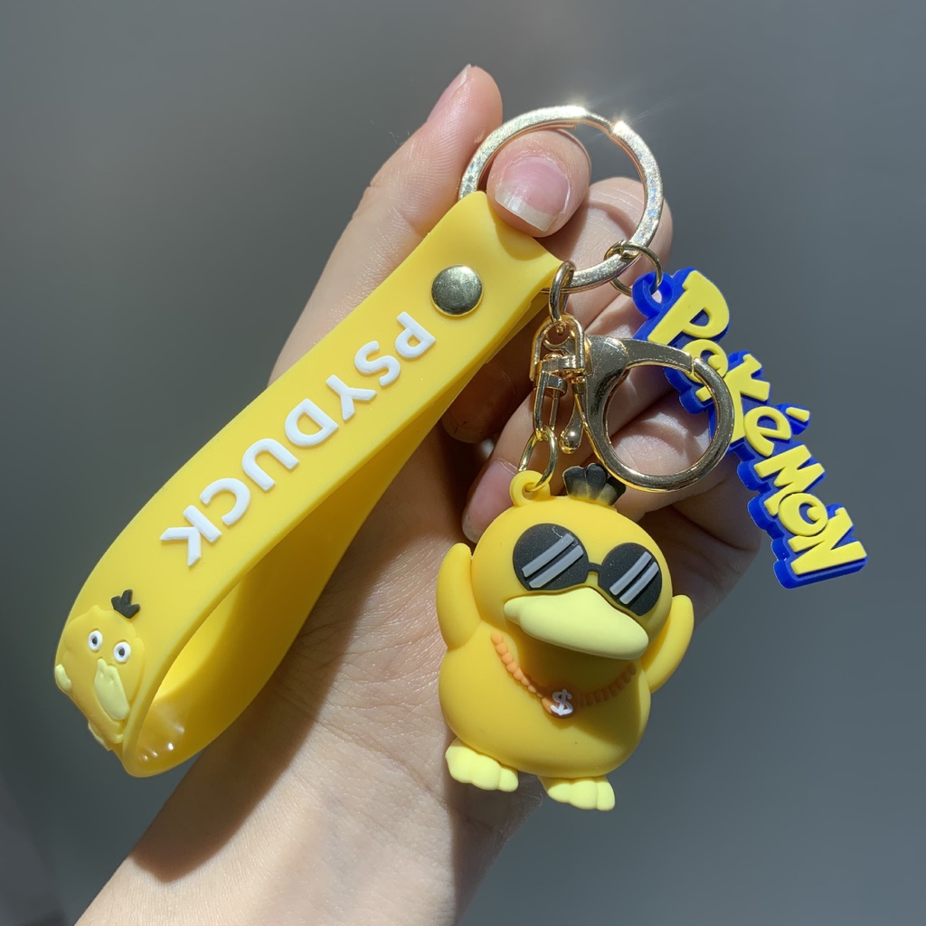 Boneco Psyduck Pingente Mochila Pendurado Ornamento Pokémon Chaveiro