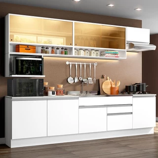 Cozinha Completa Madesa Verona com Armário e Balcão (Sem Tampo e Pia) - Branco em Oferta na Shopee