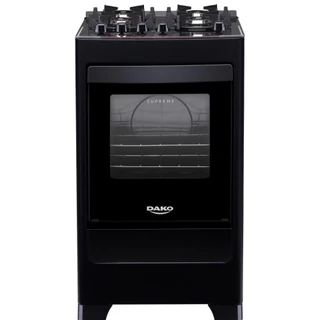Fogão 4 bocas Dako Supreme Glass Preto com mesa de vidro - Bivolt