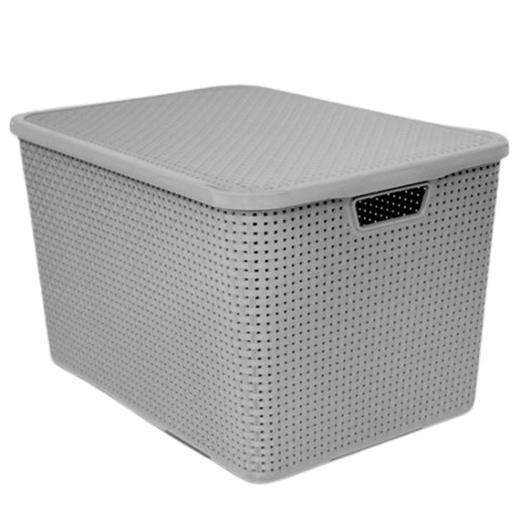 Caixa Organizadora Rattan 42 litros Grande Organiza Brinquedos Roupa Escritorio