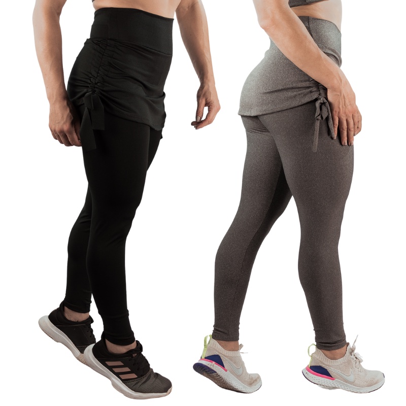 Calça Legging Suplex Saia Tapa Bumbum Cintura Alta Fitness