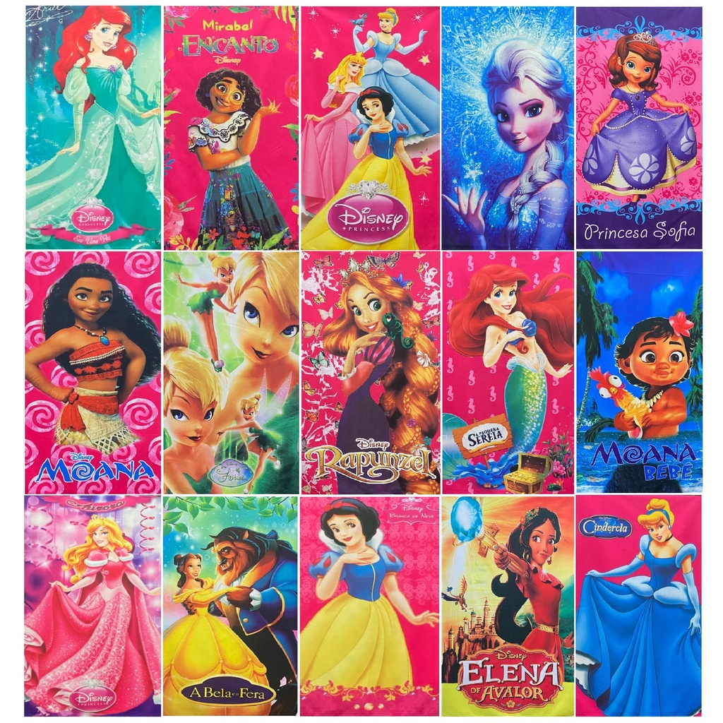Toalha de Banho Praia estampada infantil menina Personagens Peppa BTS galinha pintadinha moana lucas neto sofia marsha princesas minie
